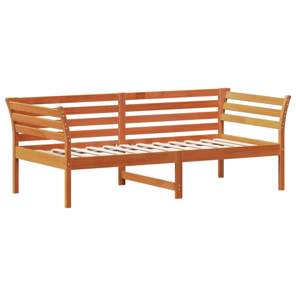 Dormeuse senza Materasso Marrone Cera 90x190 cm Legno di Pino 842881