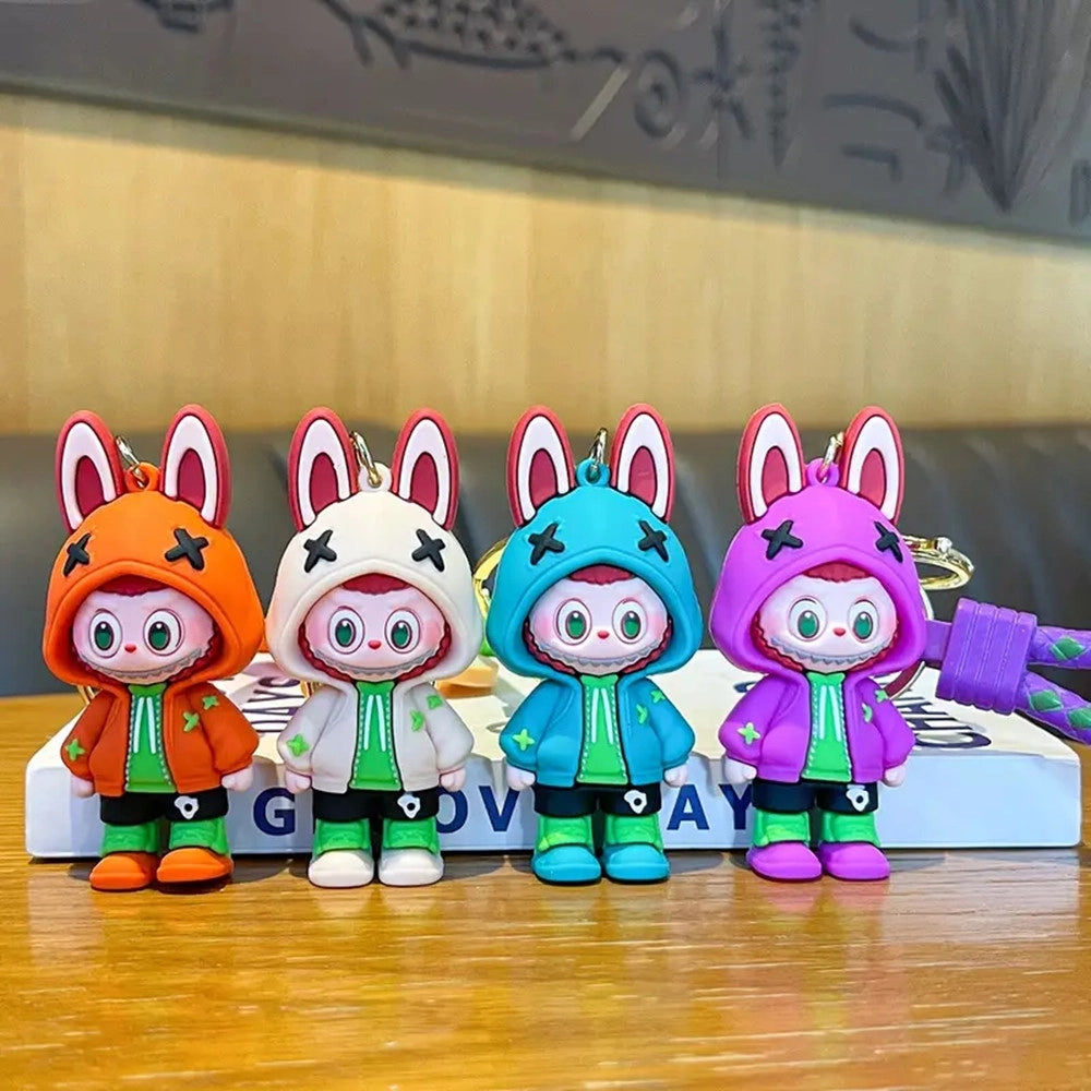 Trade Shop - 1 Portachiavi Con Personaggio Cartoni Animati Labubu Resistente In Silicone Plastica -