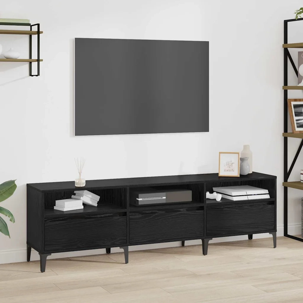 vidaXL Mobile TV Rovere nero 150 x 30 x 44.5 cm Legno multistrato