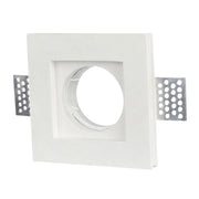 Portafaretto In Gesso Da Incasso, Quadrato 100X100X30mm Bianco Verniciabile Portalampada GU10 e Connettore Fast Incluso