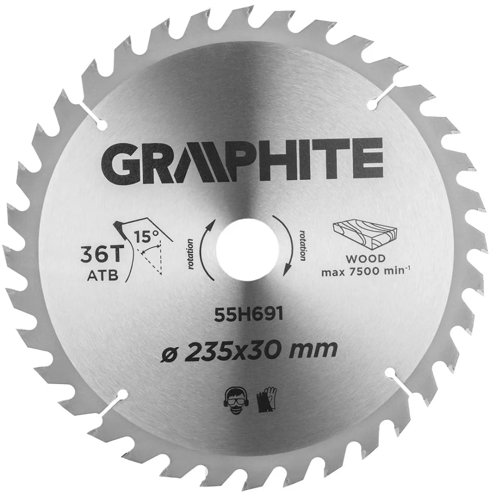 Topex 55h691 lame per sega circo colare con punte hm 235 x 30 mm