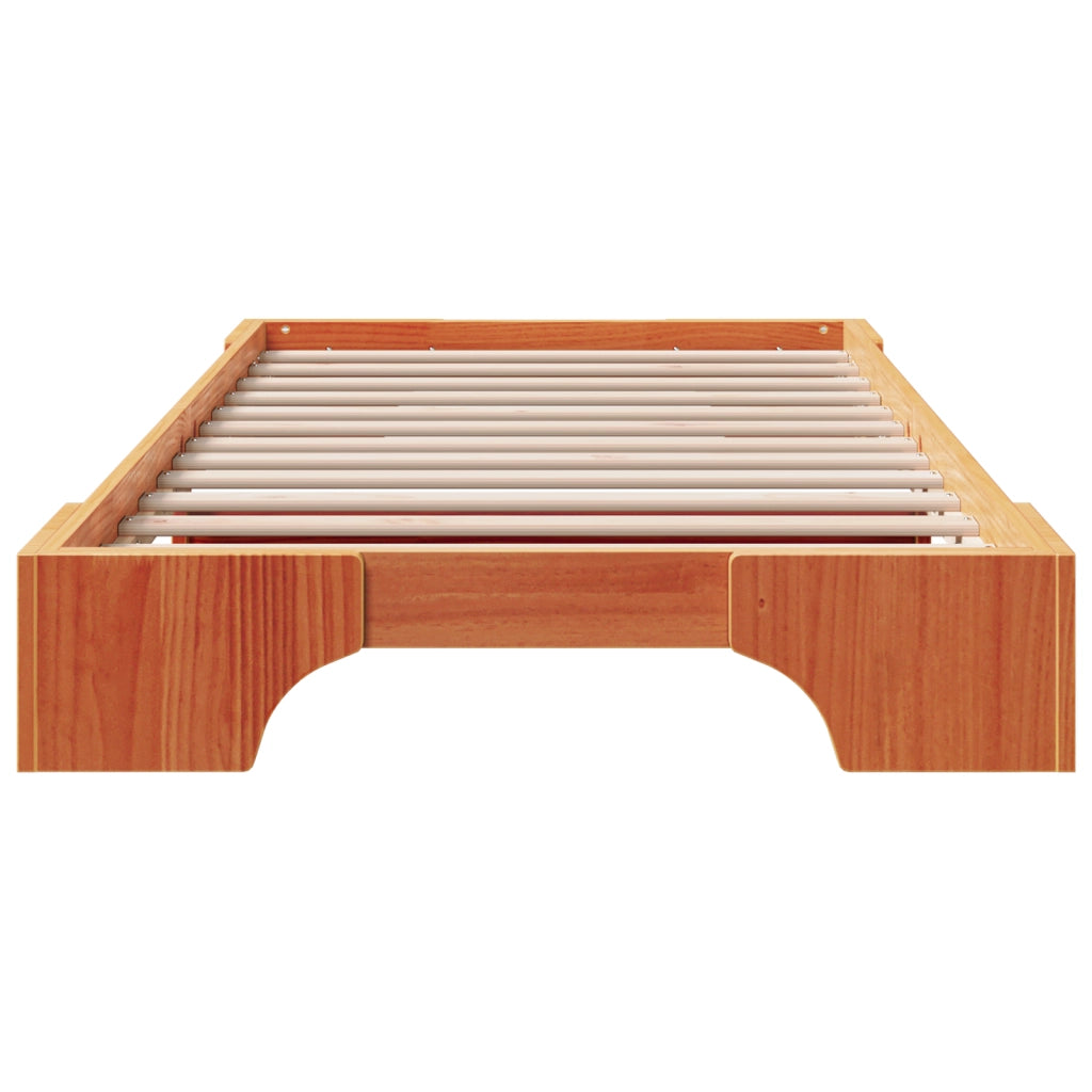 Struttura letto Marrone cerato Legno massello 75 x 190 cm