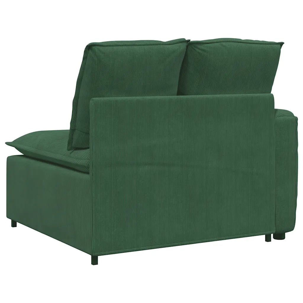 vidaXL Modulo Terminale Bracciolo Divano Modulare con Cuscini Verde Scuro 100 cm