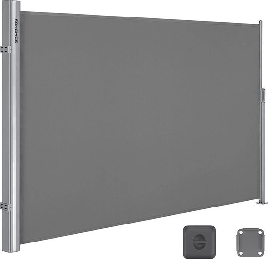 Schermo di Vento - 160x400cm Grigio - Doccia di Vedo - Doccia di Privacy - Recinzione - Doccia di PVC - Doccia di Vento