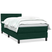 Letto singolo | Letto per adulti | Giroletto a Molle con Materasso Verde Scuro 80x220 cm Velluto