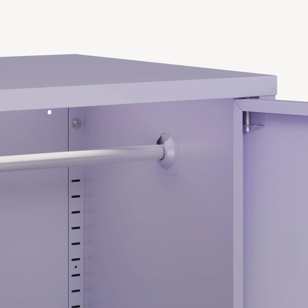 Armadio Guradaroba Esteli in Acciaio a 2 Ante con 2 Barre Appendiabiti e 4 Ripiani 170 x 80 x 45 cm - Viola [en.casa]