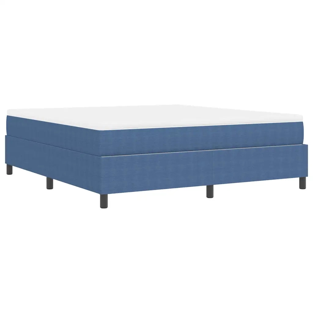 Letto a molle Blu e Bianco 180 x 200 cm Tessuto in Cords 3337480