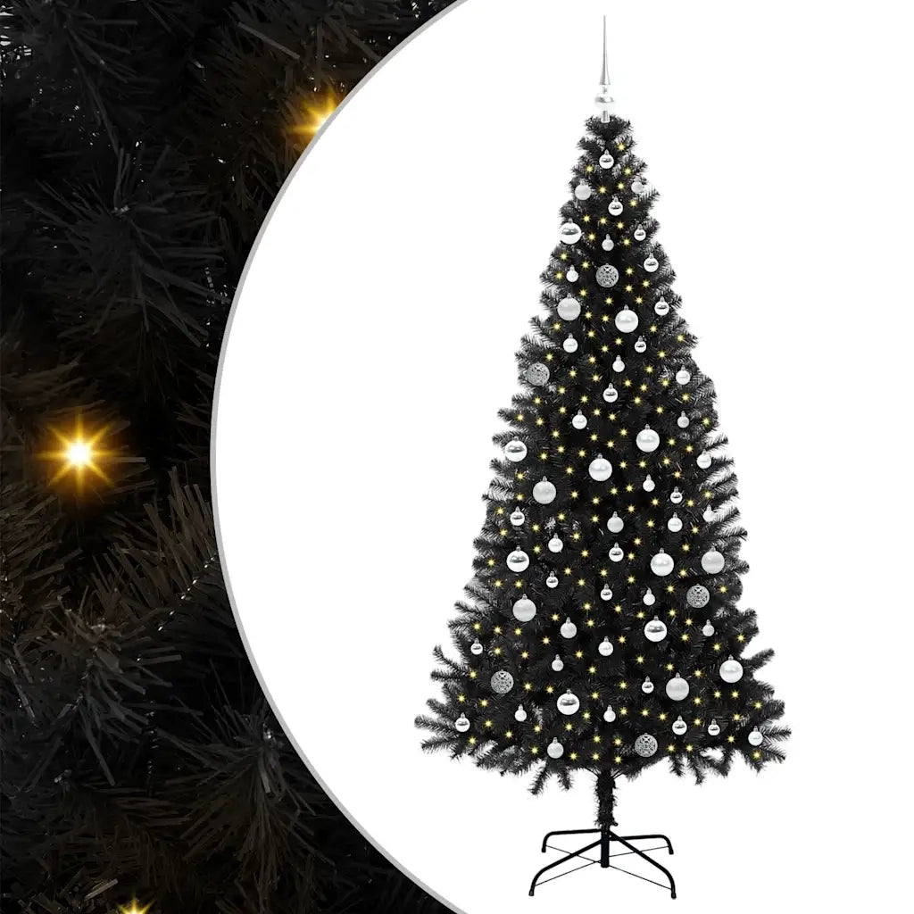 Albero di Natale con 300 LED con supporto Nero 210 cm PVC 3396492