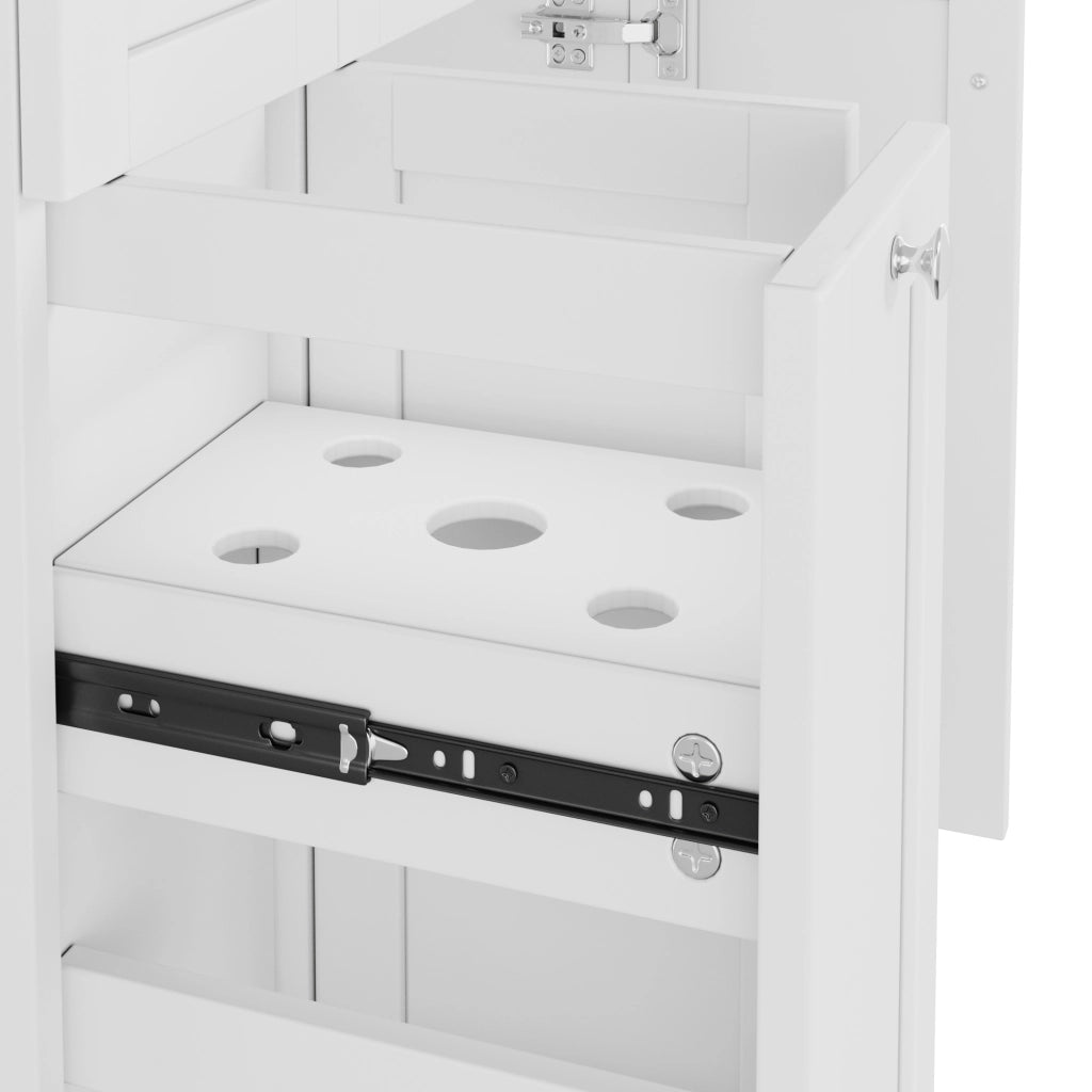 Mobile sottolavabo con 1 anta, 3 cassetti, lavabo in ceramica e chiusura ammortizzata per bagno bianco 76 × 47 × 86 cm