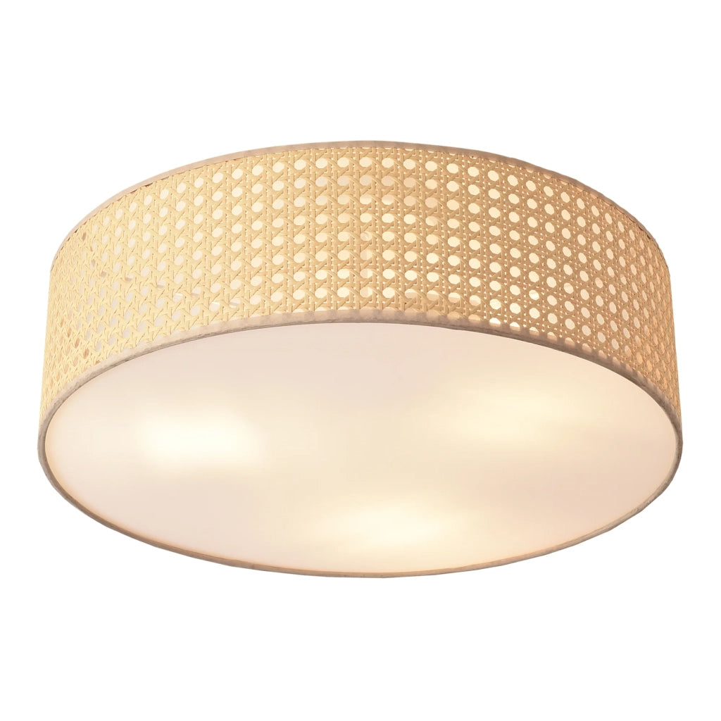 Lampada da soffitto con 3 attacchi E27 effetto rattan bianco 03_0010265
