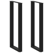 Set di 2 gambe regolabili per tavolo da bar a forma di U 40 x 110-111 cm in acciaio verniciato a polvere nero 02_0057480