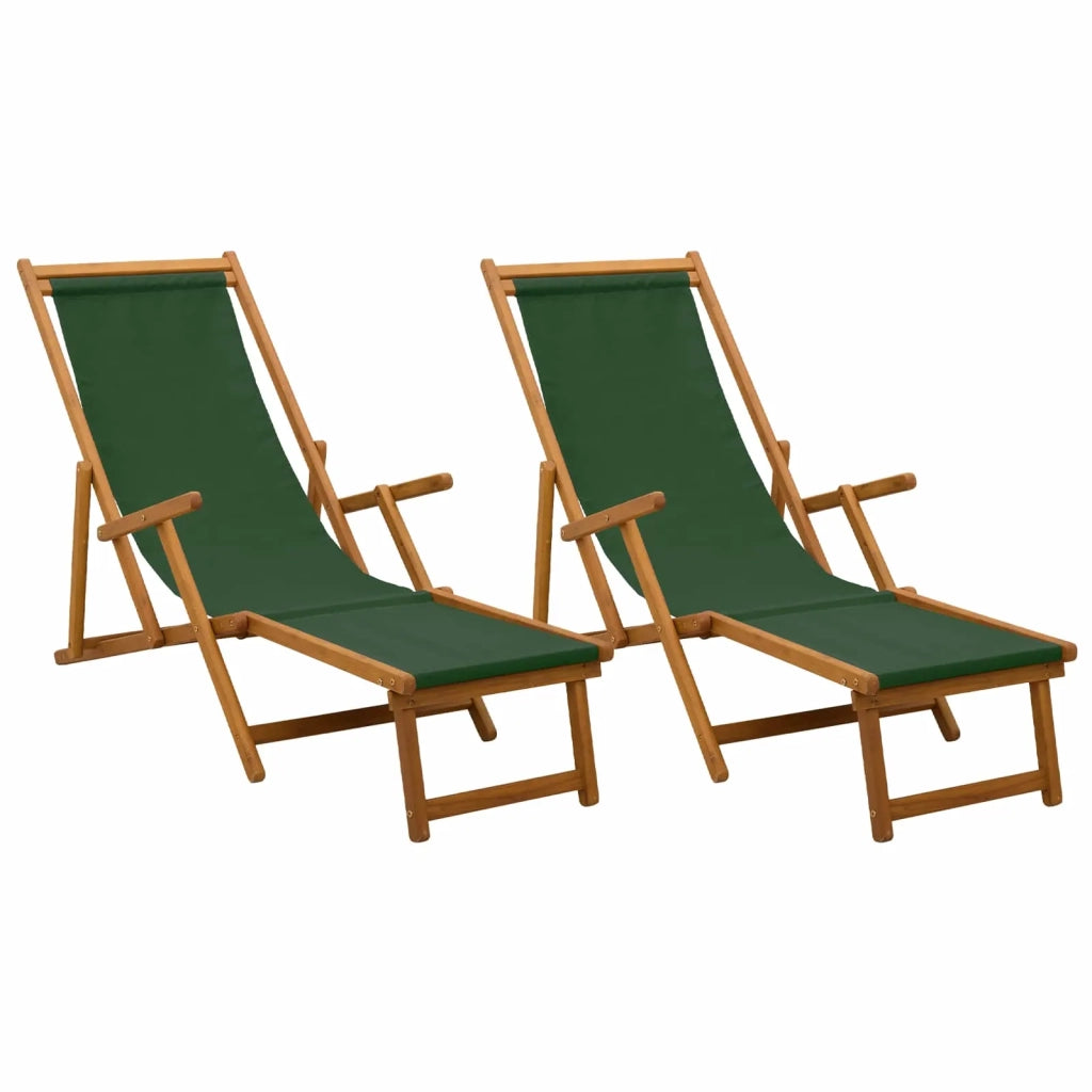 Lettino prendisole pieghevole 2 pcs 3 Posizione Verde 3407823
