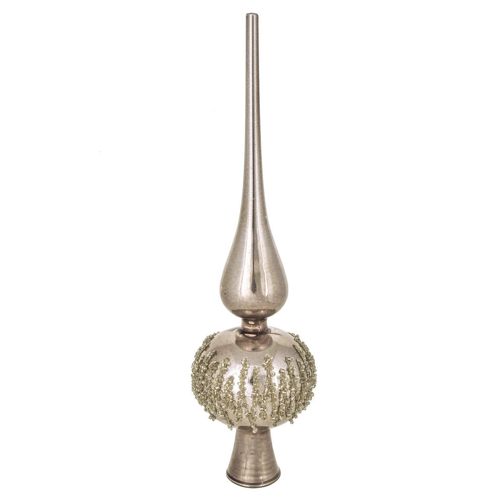 Puntale Albero di Natale con Decori Oro 28 cm Decorazioni Natalizie