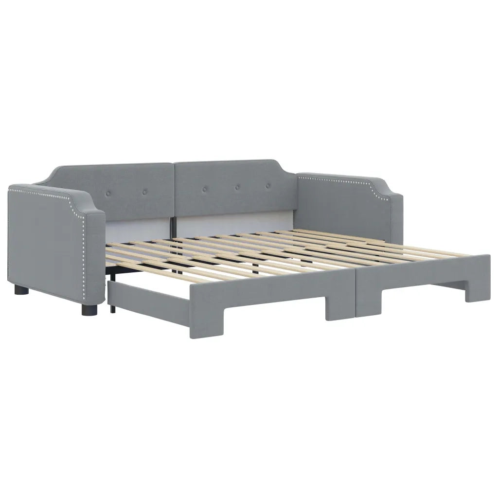 Divano Letto con Letto Estraibile Grigio Chiaro 90x200 Tessuto 3197634