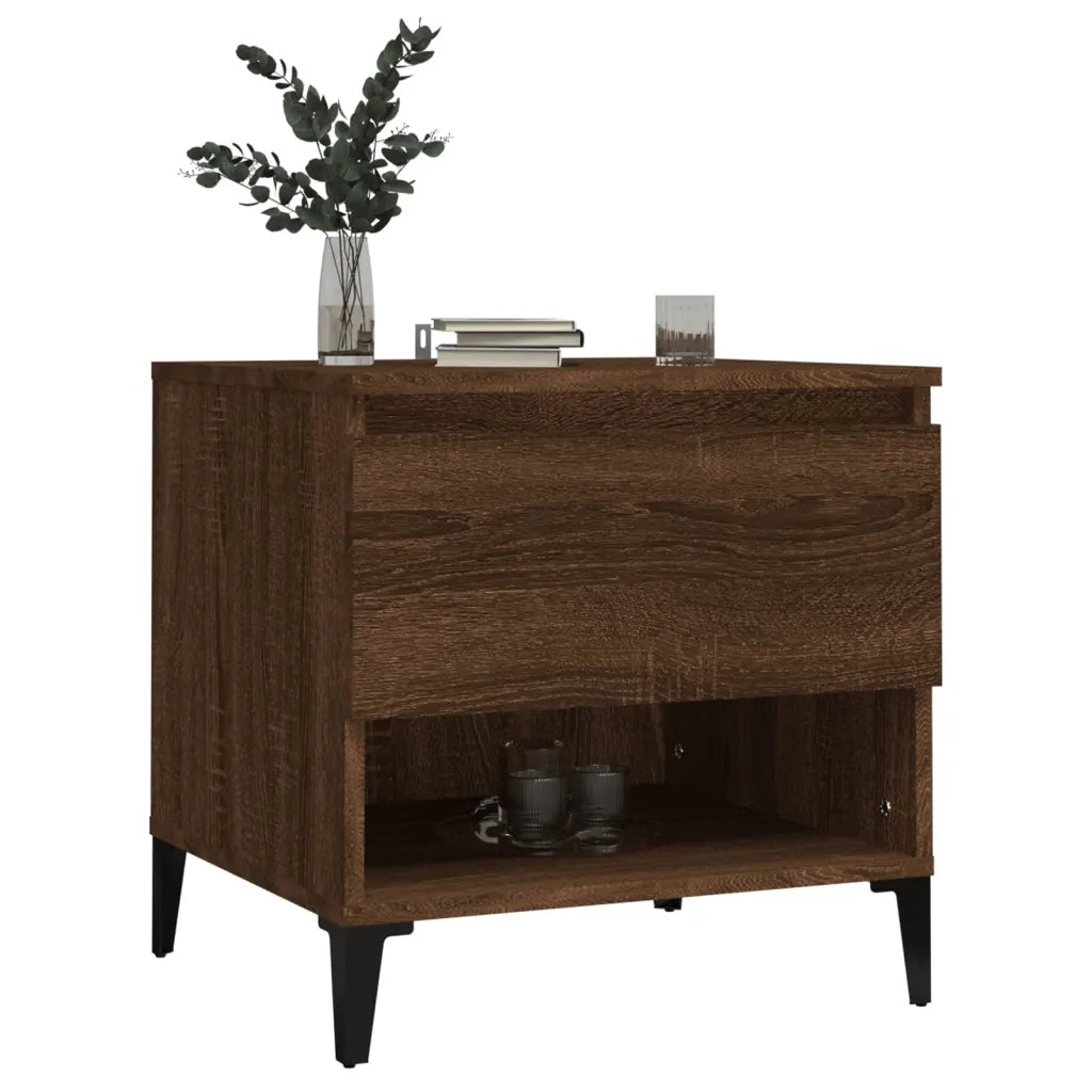 Tavolino Rovere Marrone 50x46x50 cm in Legno Multistrato 819562