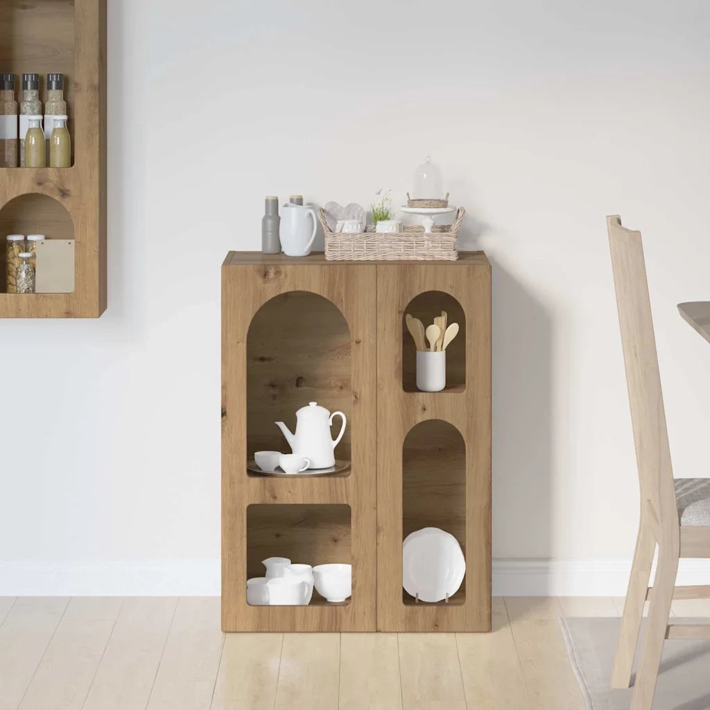 Credenza | Madia | Buffet da pranzo | Armadio da pranzo Rovere artigianale 59 x 35 x 80.5 cm Legno multistrato