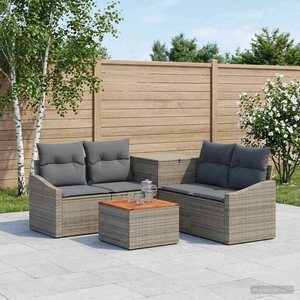 Set di divani 6 pz Grigio e Grigio Scuro 3447300