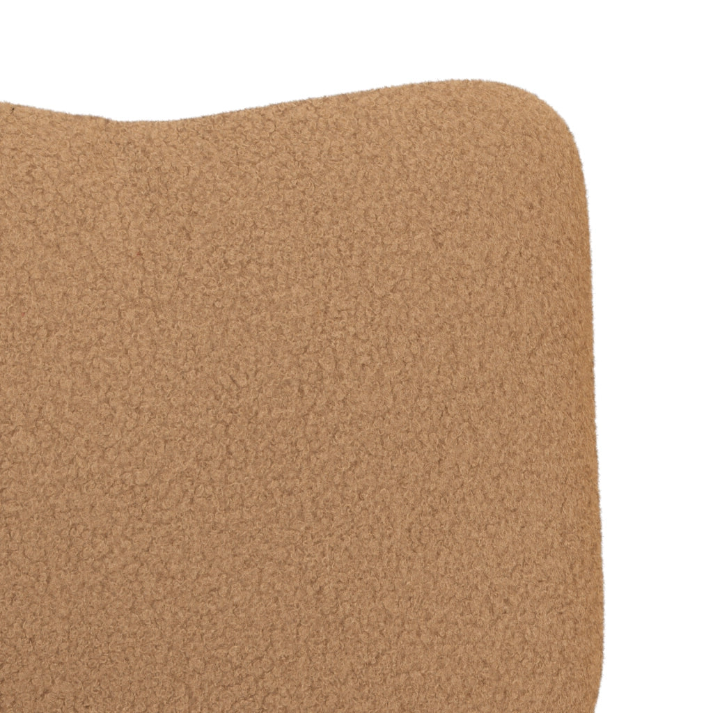 Poltrona Rilassante Beige in Tessuto Curly Simile Lana