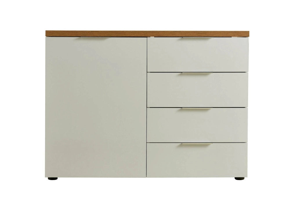 Madia Bagwis, Credenza 2 Ripiani Made in Italy, 120x43x89h cm Bianco Lucido