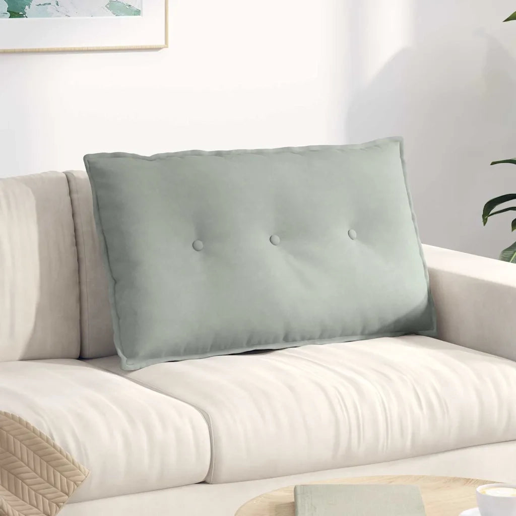 Cuscino per Schiena | Cuscino dorsale Grigio chiaro 80 x 50 cm Tessuto in Cords
