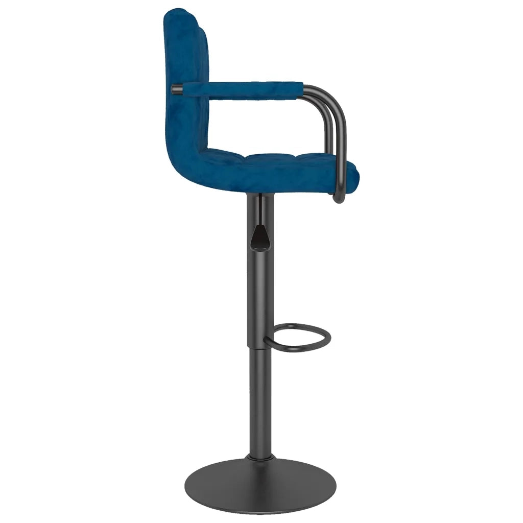 Sgabello da Bar Blu in Velluto