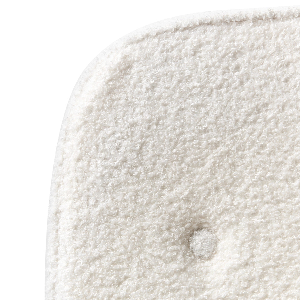 Sedia da ufficio in bouclè bianco sporco girevole con altezza regolabile e freno di sicurezza ufficio di casa studio