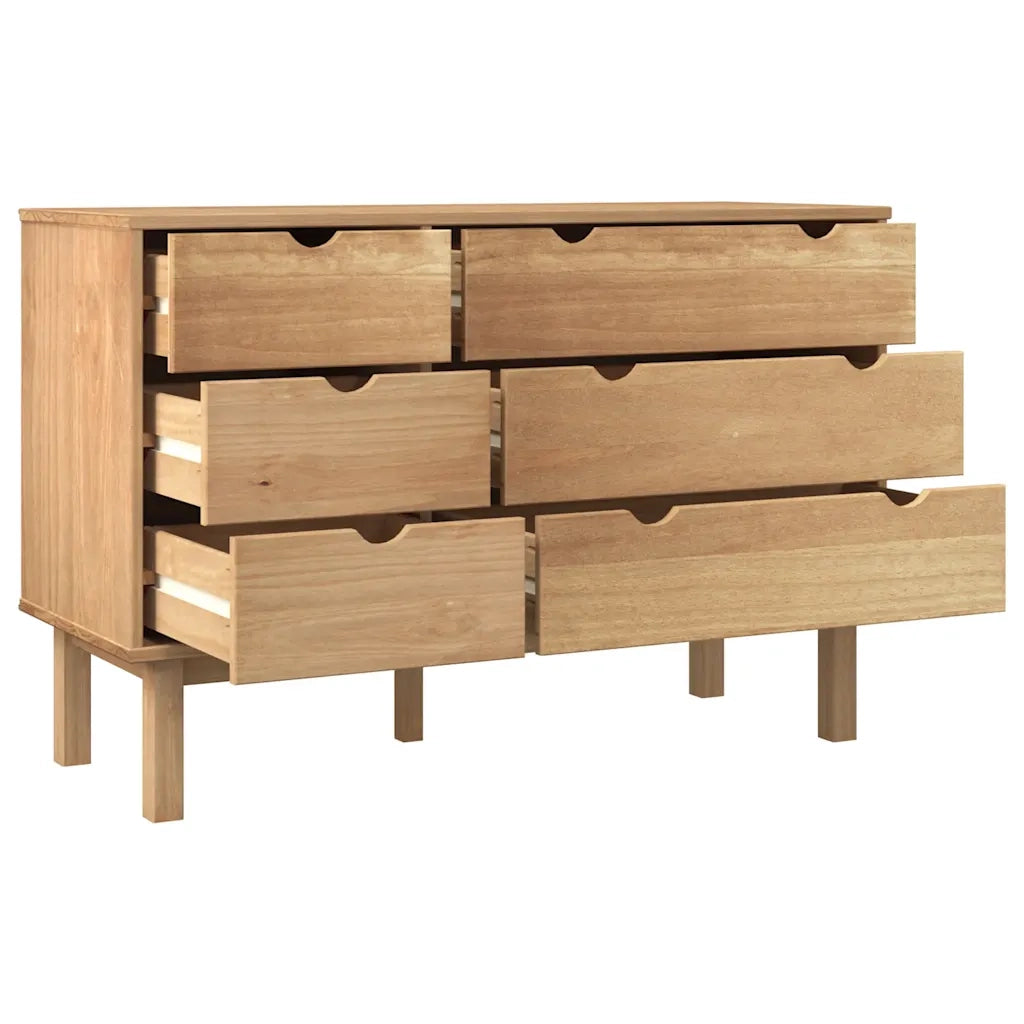 Cassettiera OTTA 111x43x73,5 cm cm in Legno Massello di Pino 348585