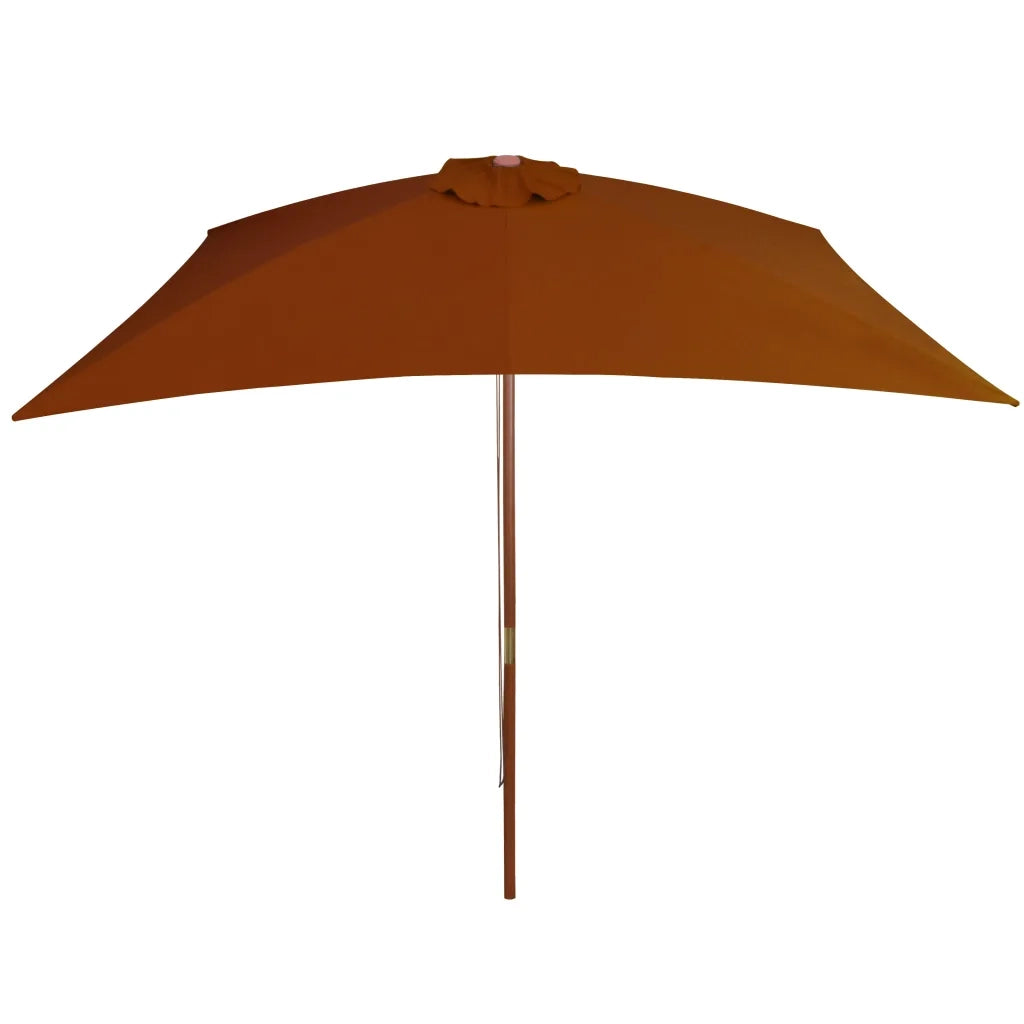 Ombrellone da Giardino-Ombrello da Balcone con Palo in Legno Terracotta 200x300 cm