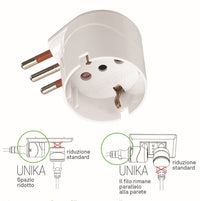 adattatore schuko 90â¦ 16a a 2 poli + terra  cod:ferx.94492