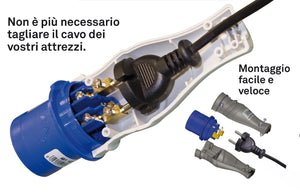 adattatore industriale spina schuko ip44 art. 1820 cod:ferx.94496