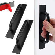 Set di 2 maniglie autoadesive per porte interne, alluminio, 147 x 25 mm, nero, senza forature, ideale per mobili e porte scorrevoli, facile da installare, 2 pezzi