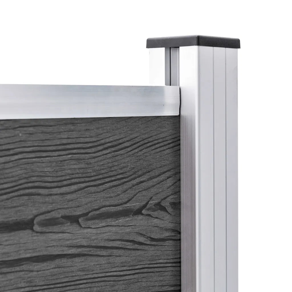 Set Pannelli di Recinzione in WPC 699x105 cm Nero 3070449