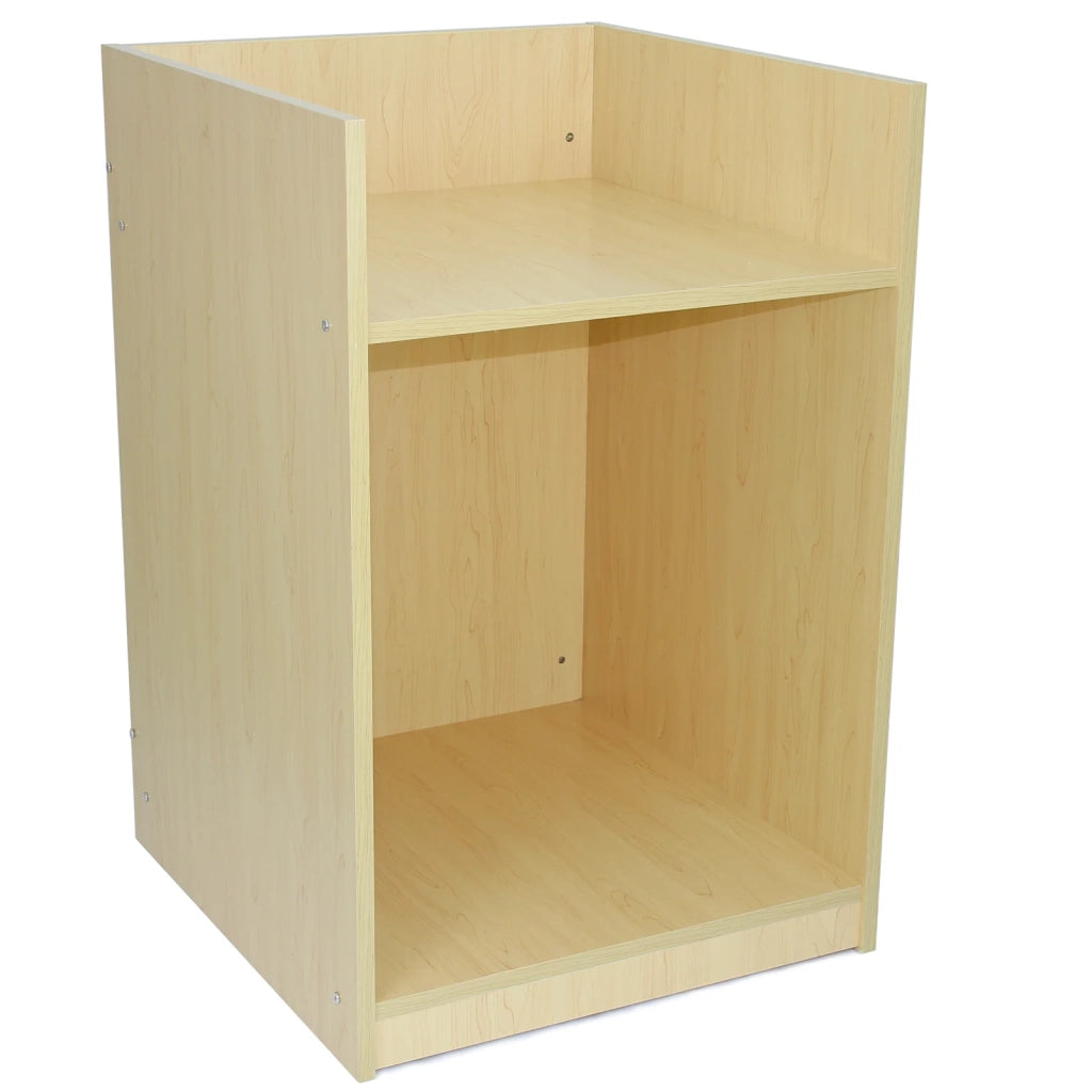 Bancone Cassa TB60 Acero – MDF con 2 Ripiani Interni