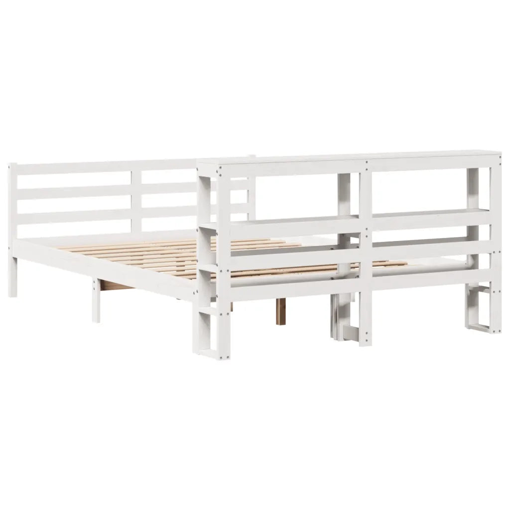 Letto senza Materasso Bianco 140x200 cm Legno Massello di Pino