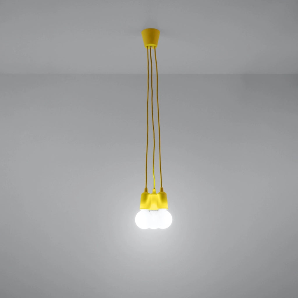 Lampadario Matero 3 luci giallo E27 Pure Lume PU.0579