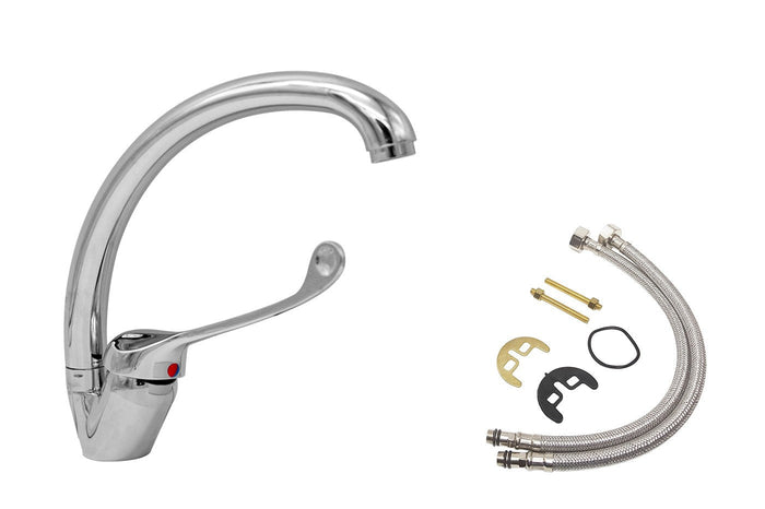 Miscelatore canna alta con leva clinica, canna girevole