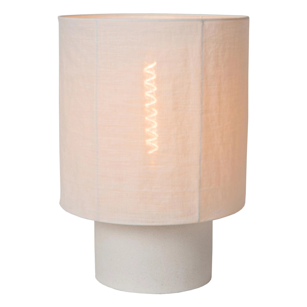 Lampada da tavolo TISSAJA bianca cemento lino E27 Lucide