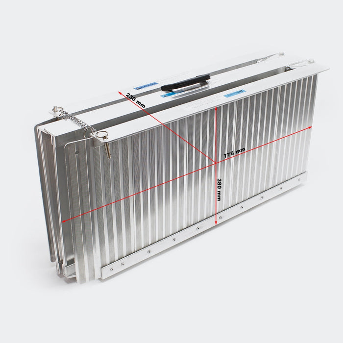 Set di 2 rampe per sedia a rotelle pieghevoli in alluminio 152,5 x 72 cm 270 kg Maximum Grigio 3416007