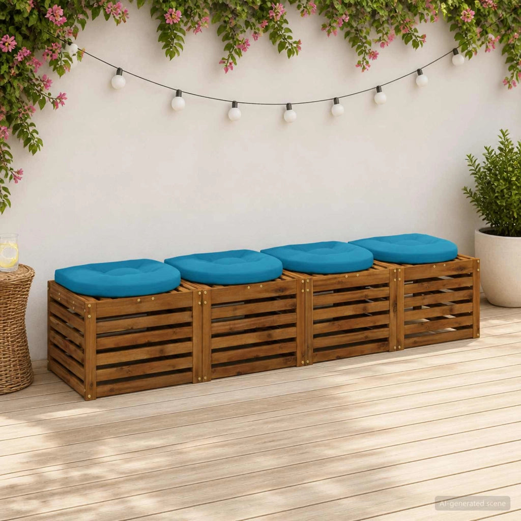 Cuscini per Sedia in 4 Pezzi 4 pz 100% Poliestere Azzurro 945302