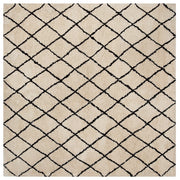 Tappeto tappetino Beige Con Nero 200 x 200 cm Motivo Geometrico Moderno