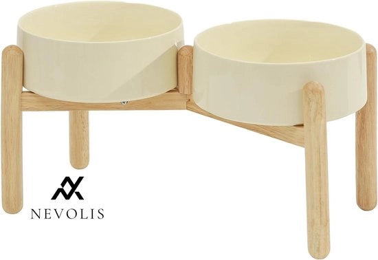 Bowl Cereale Elevato con Stand in Legno per Cani Grandi - 1800ml