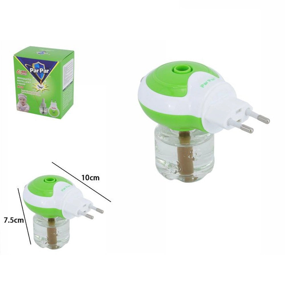 Trade Shop - Diffusore Vaporizzatore Elettrico Set Con Liquido Anti Zanzare Repellente 7.5x10 -