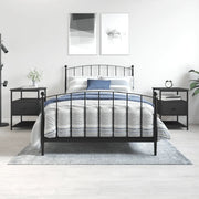 Comodini 2pz-Set di 2 Tavolino da notte Neri 40x42x56 cm in Legno Multistrato