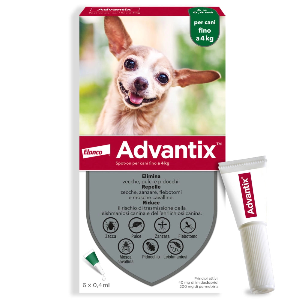 Antiparassitario < 6 Pipette Advantix Spot On 4 kg 0,4 ml
