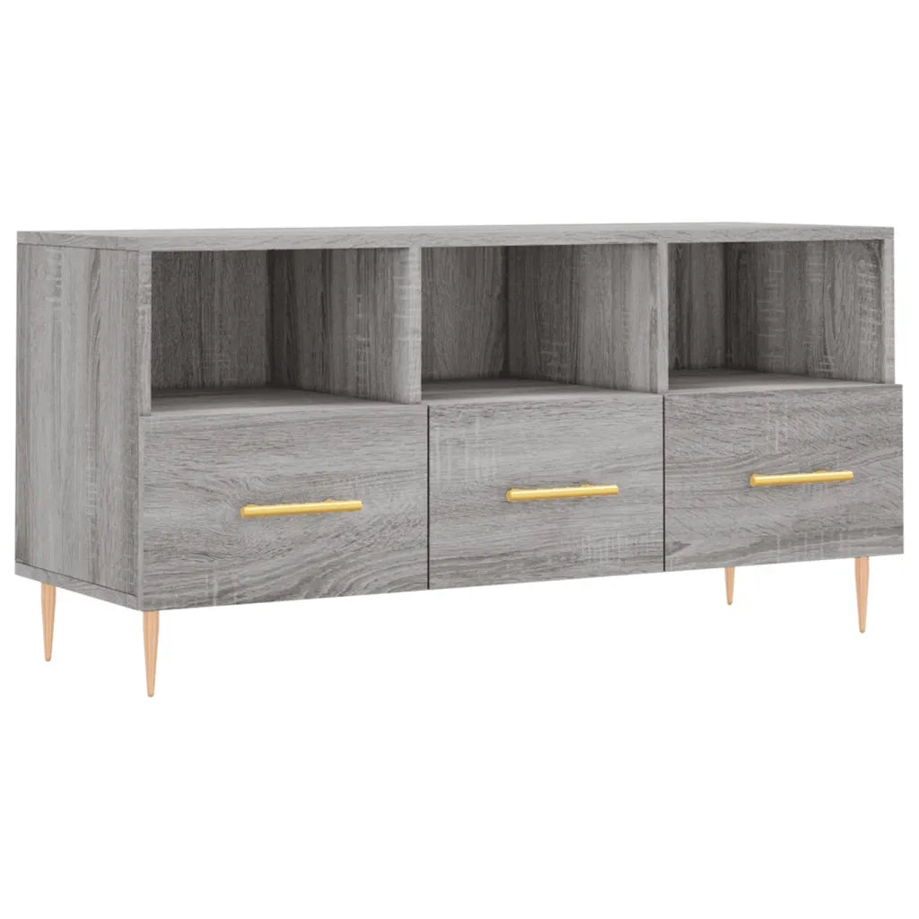 Mobile TV Grigio Sonoma 102x36x50 cm in Legno Multistrato 829026