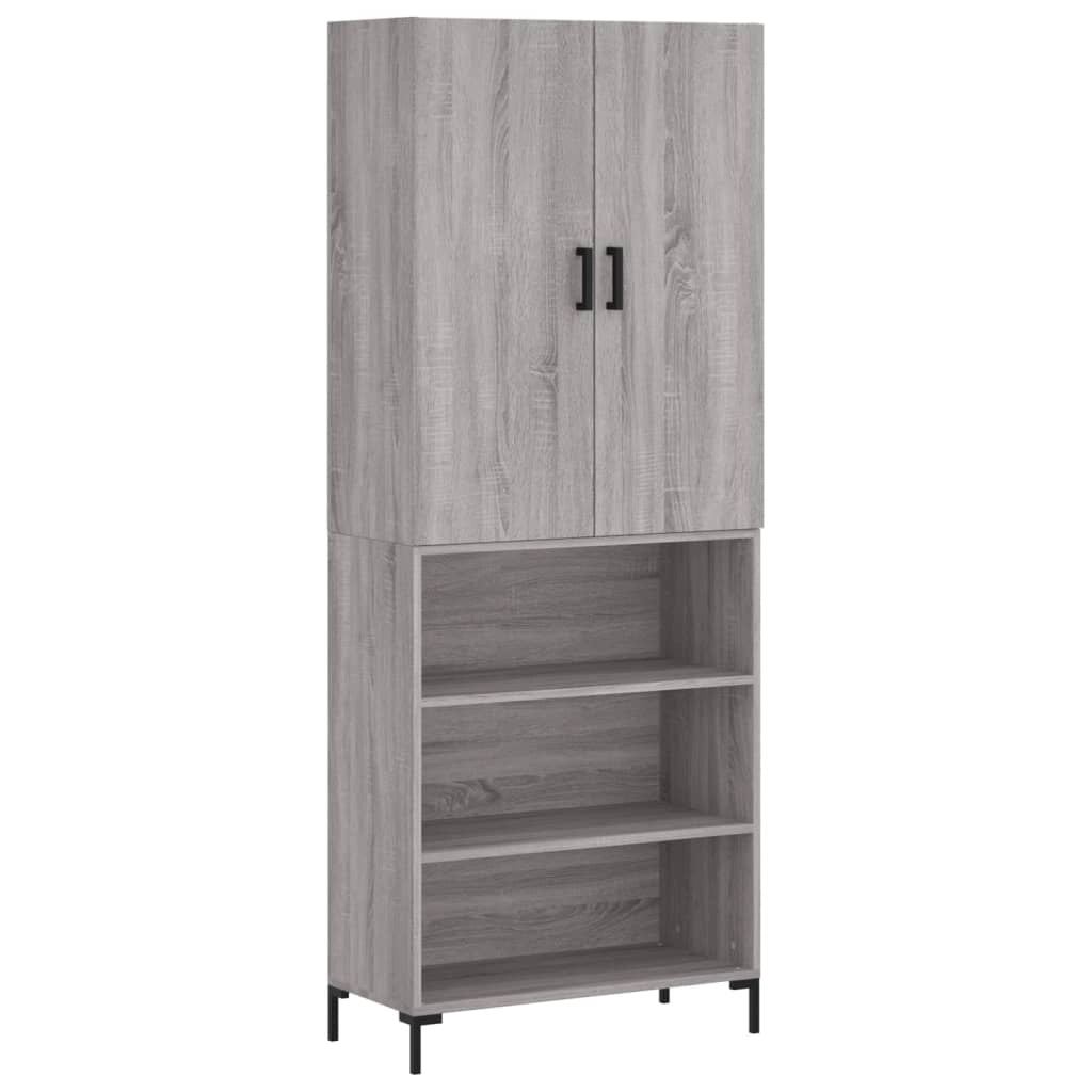 Credenza Grigio Sonoma 69,5x34x180 cm in Legno Multistratocod mxl 125686