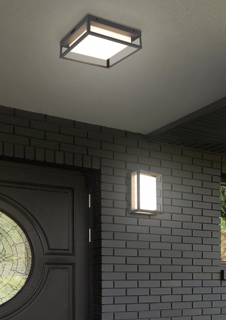 Applique da esterno LED, metallo, antracite, 18x24x10 cm, Witham