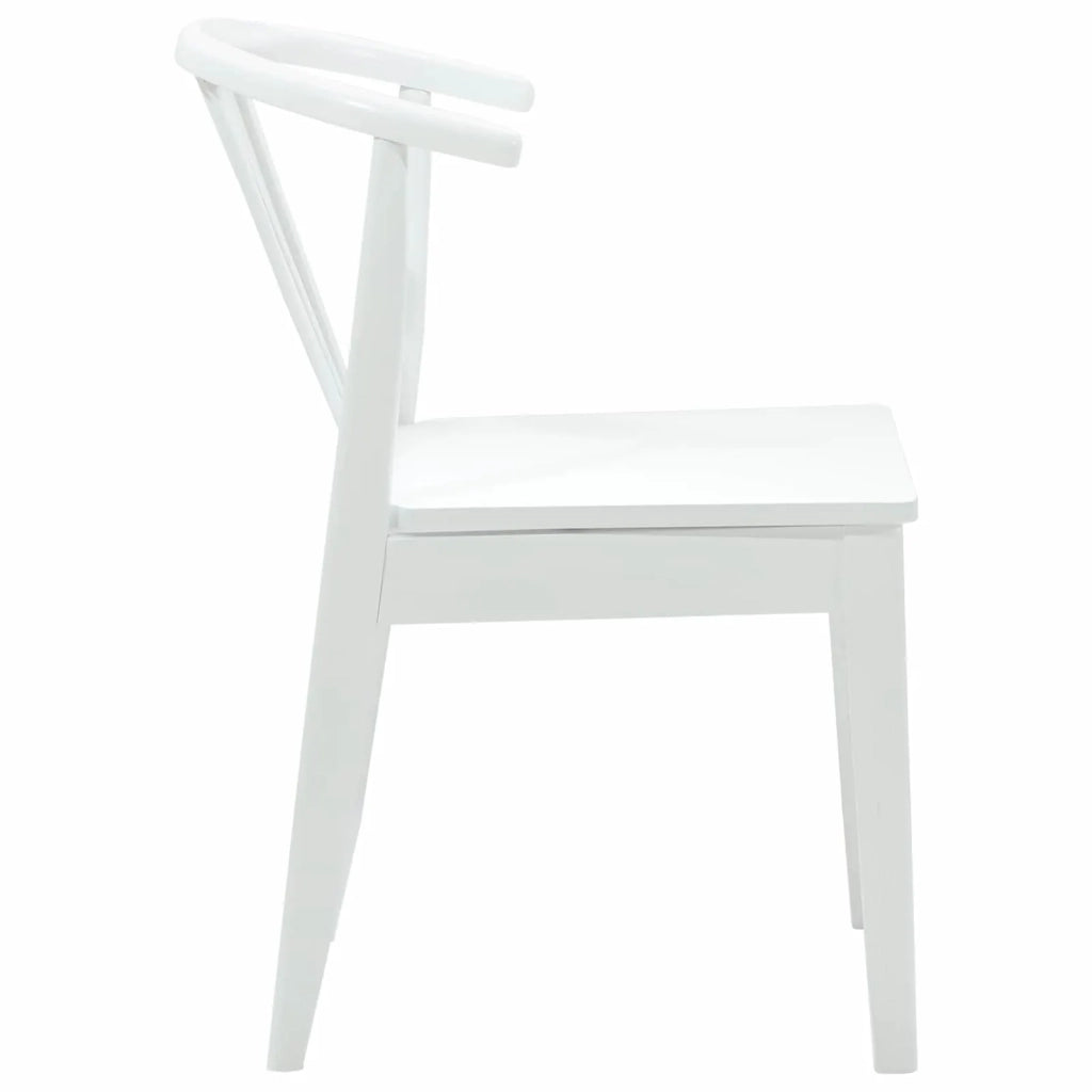 Sedia da pranzo 2 pcs Bianco Legno di gomma massiccio