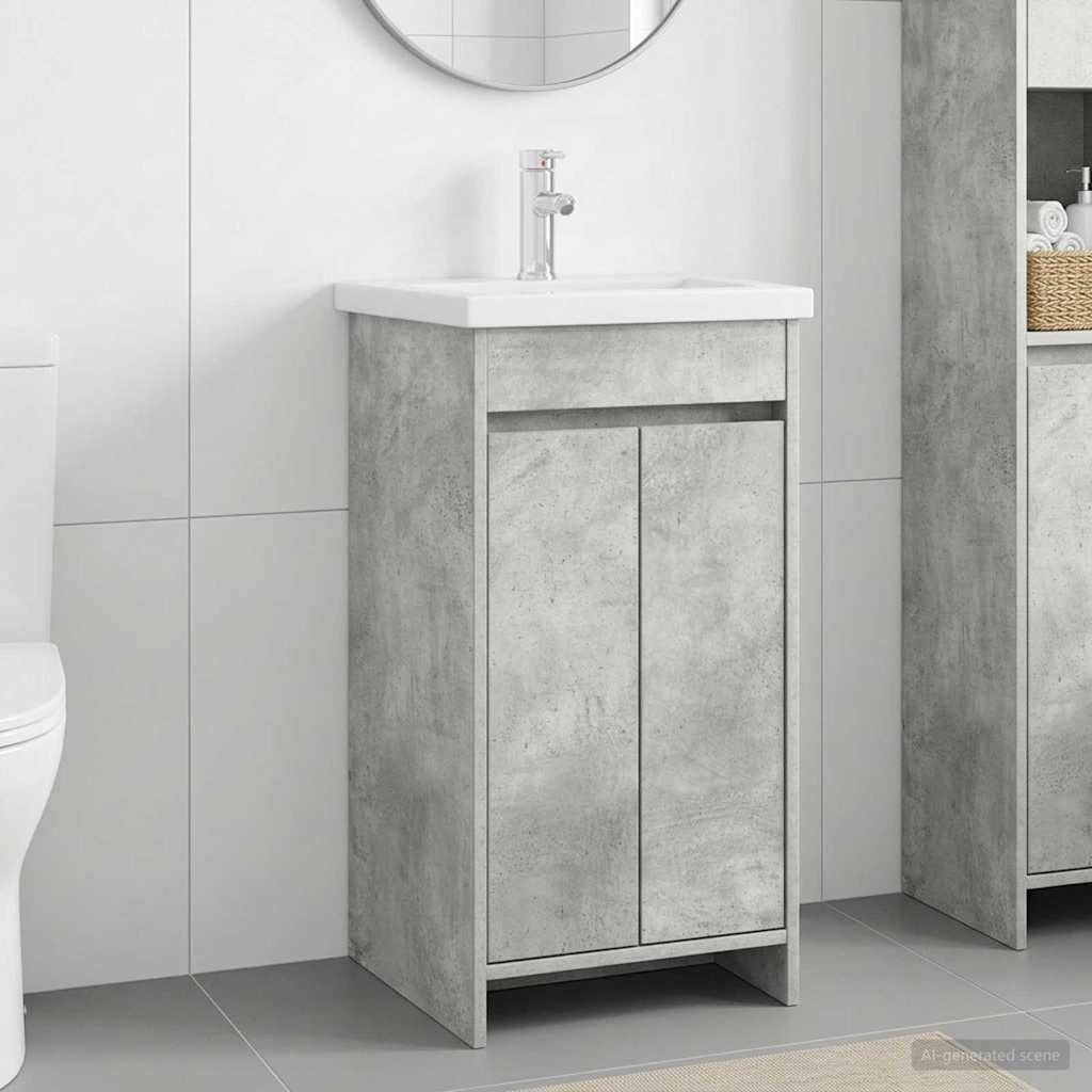 Mobile da bagno con lavabo Grigio Cemento 42 x 40 x 84,5 cm 890771