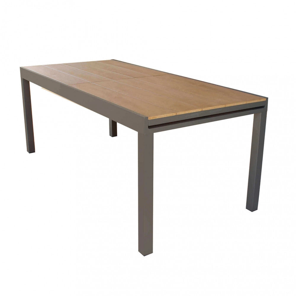 Tavolo Cayman Allungabile 160/240x95x75 h cm in Alluminio Taupe